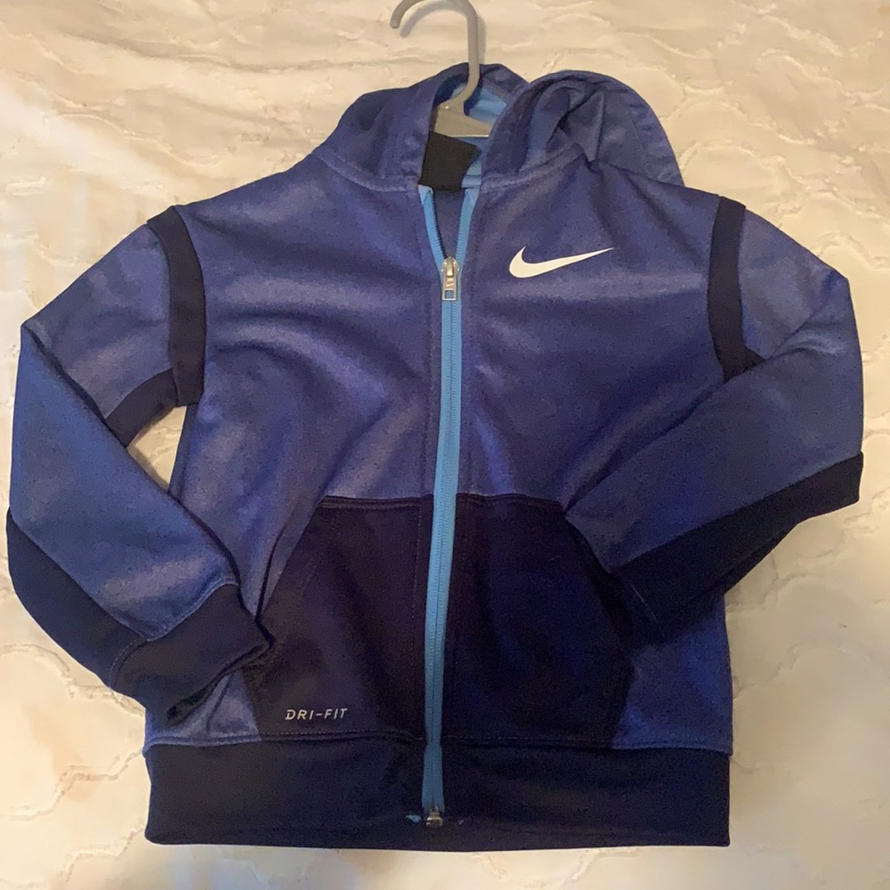 Nike 4T zip up hoodie in two tone blue
